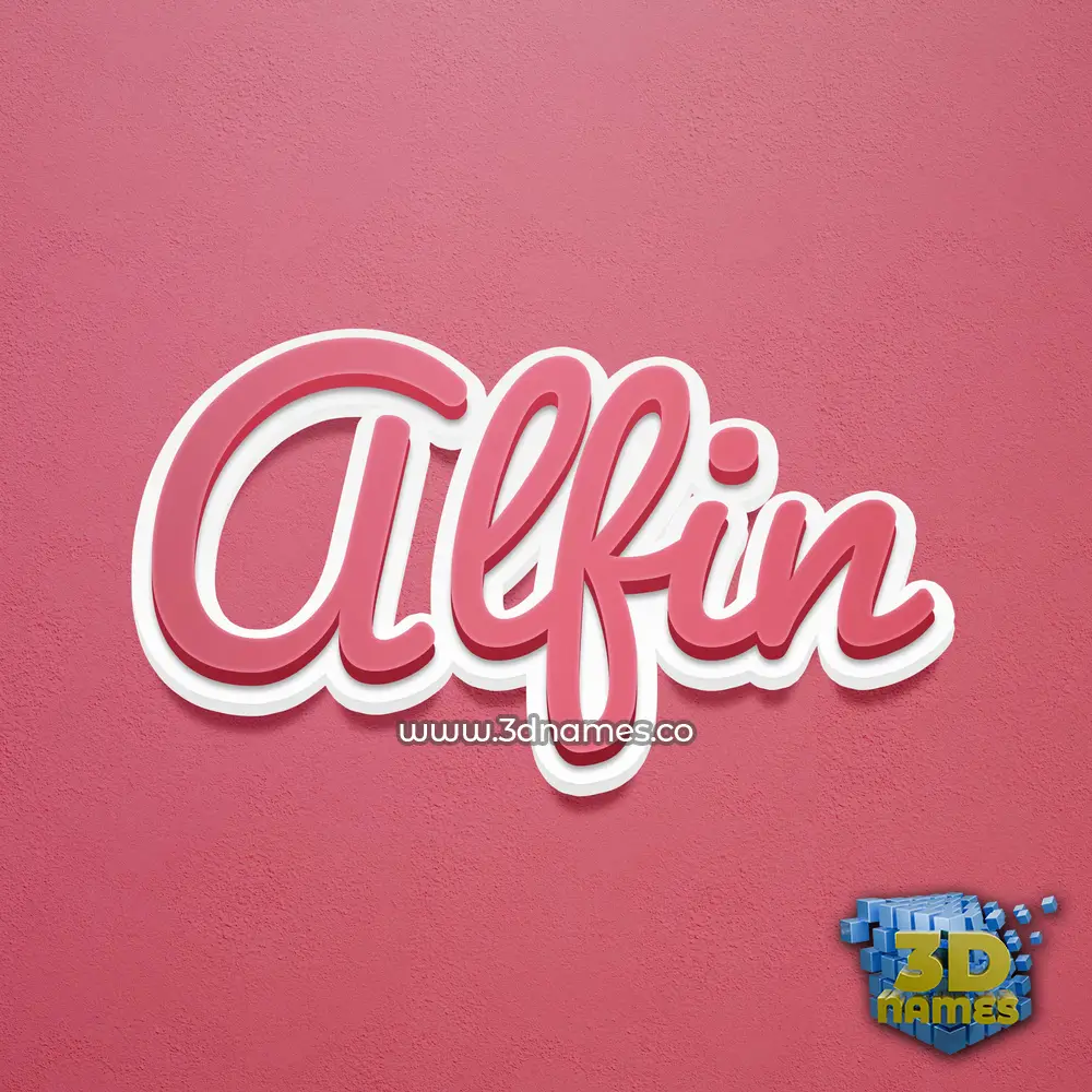 alfin in Red Scribble style - 3D name wallpaper