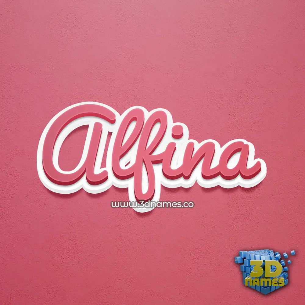 alfina in Red Scribble style - 3D name wallpaper