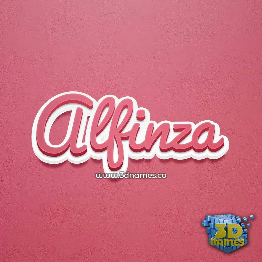 alfinza in Red Scribble style - 3D name wallpaper