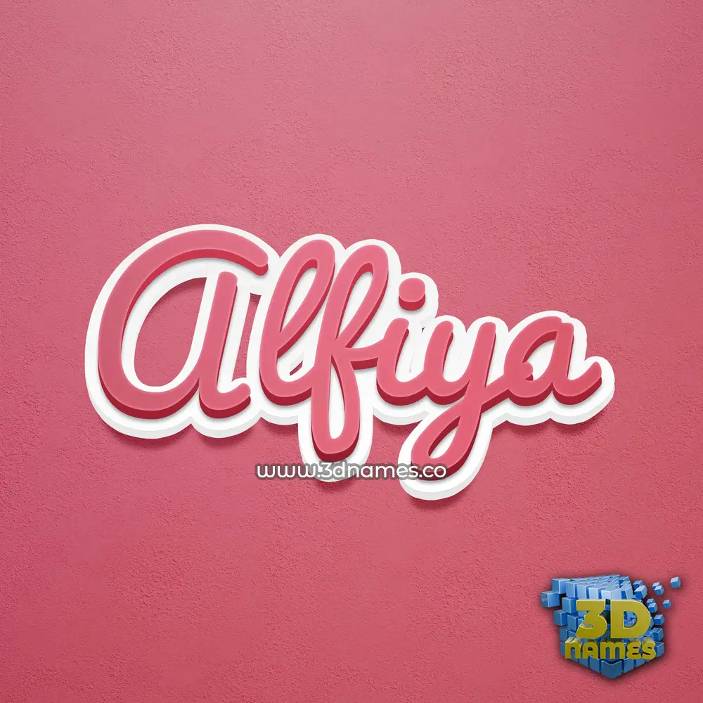 alfiya in Red Scribble style - 3D name wallpaper