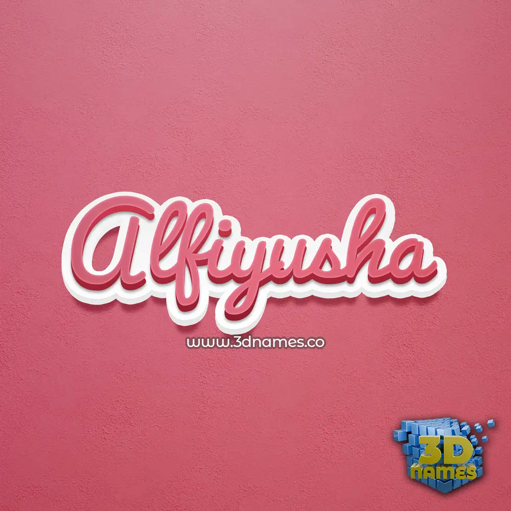 alfiyusha in Red Scribble style - 3D name wallpaper