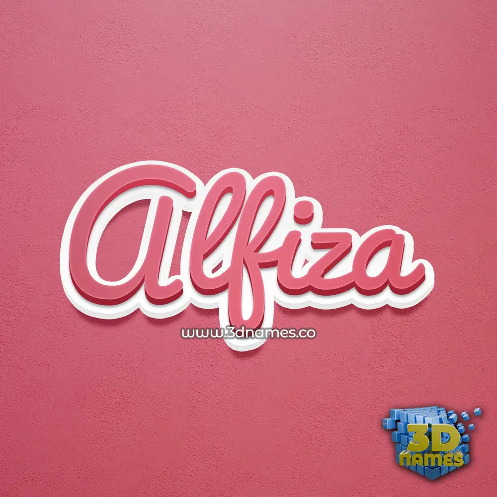 alfiza in Red Scribble style - 3D name wallpaper