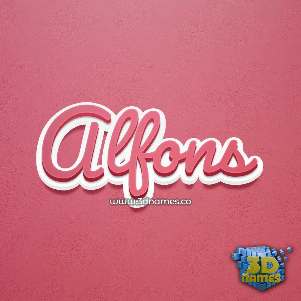 alfons in Red Scribble style - 3D name wallpaper