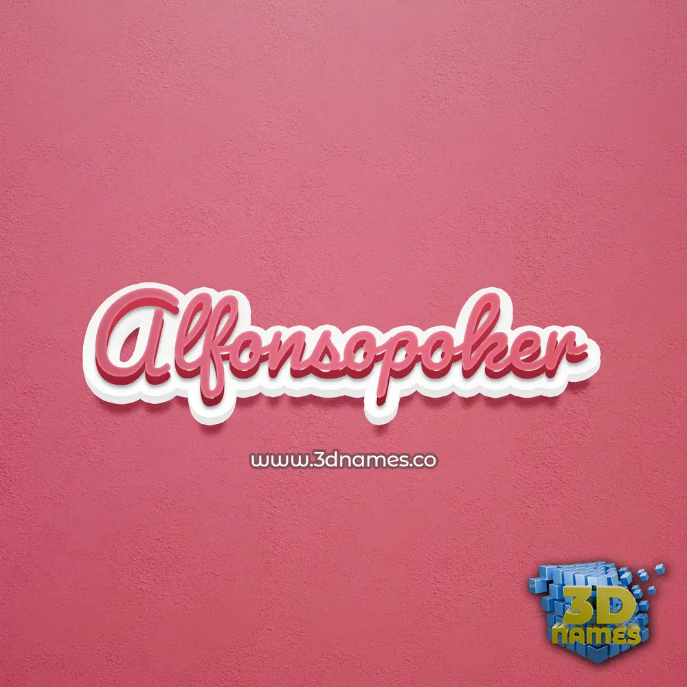 alfonsopoker in Red Scribble style - 3D name wallpaper