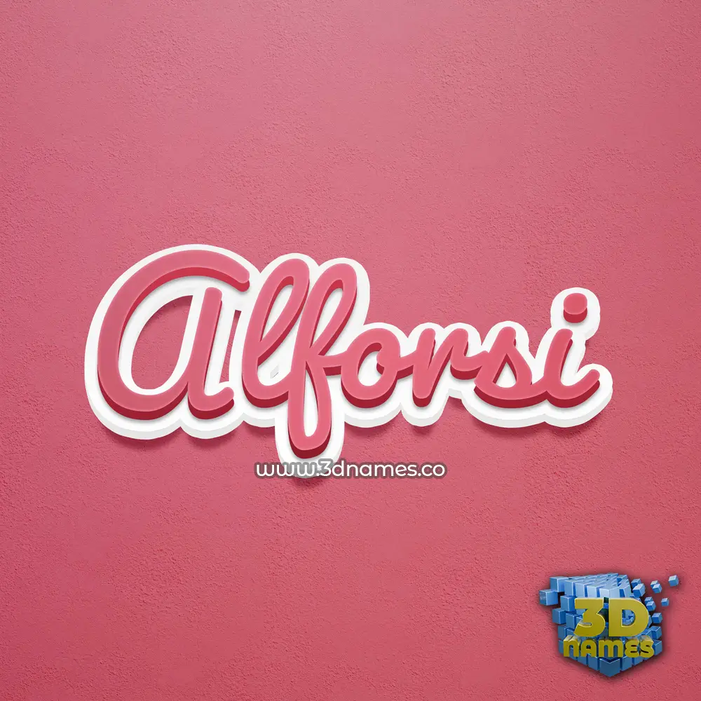 alforsi in Red Scribble style - 3D name wallpaper