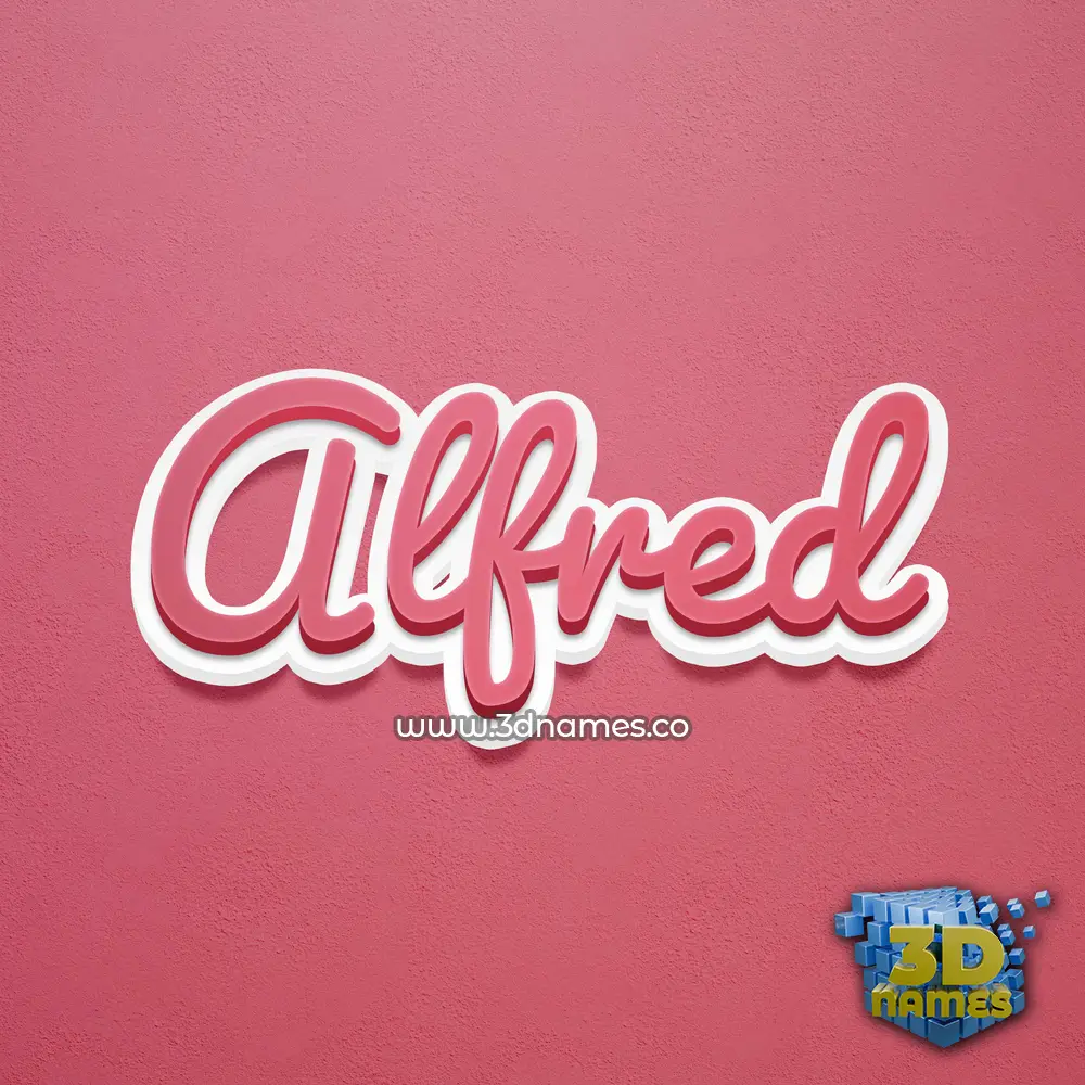 alfred in Red Scribble style - 3D name wallpaper