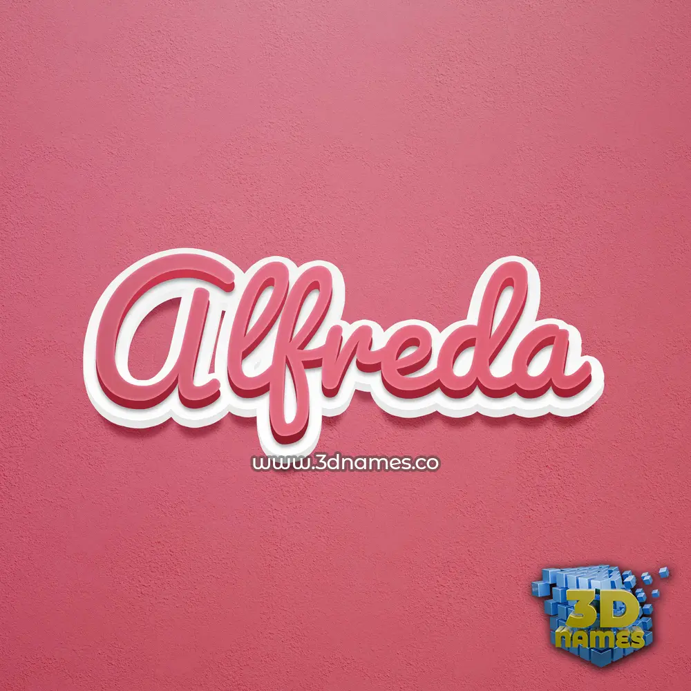 alfreda in Red Scribble style - 3D name wallpaper