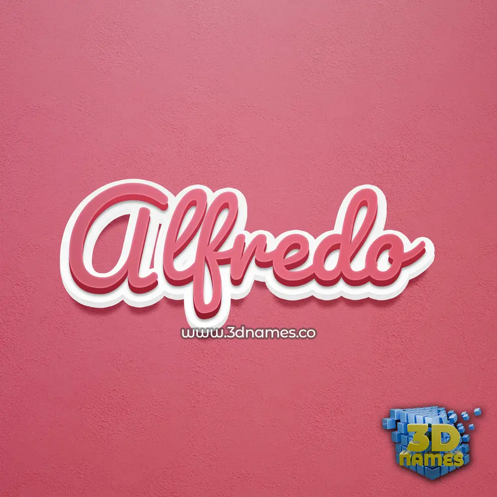 alfredo in Red Scribble style - 3D name wallpaper