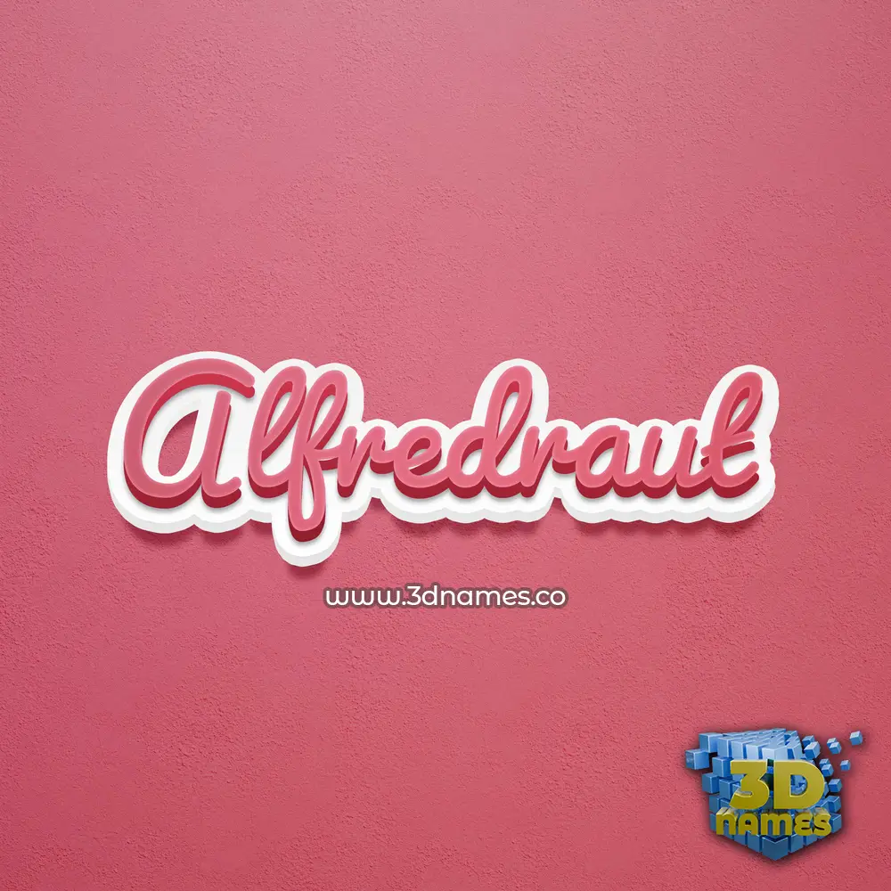 alfredraut in Red Scribble style - 3D name wallpaper