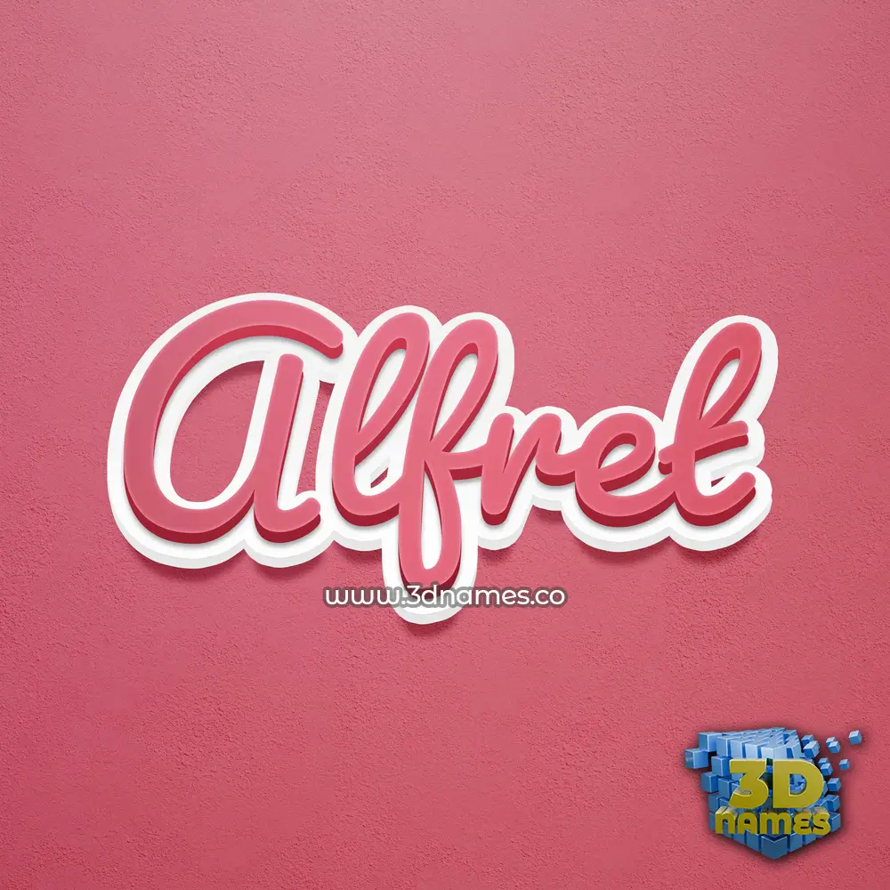 alfret in Red Scribble style - 3D name wallpaper