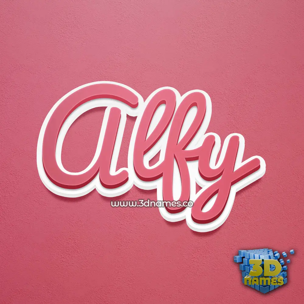 alfy in Red Scribble style - 3D name wallpaper