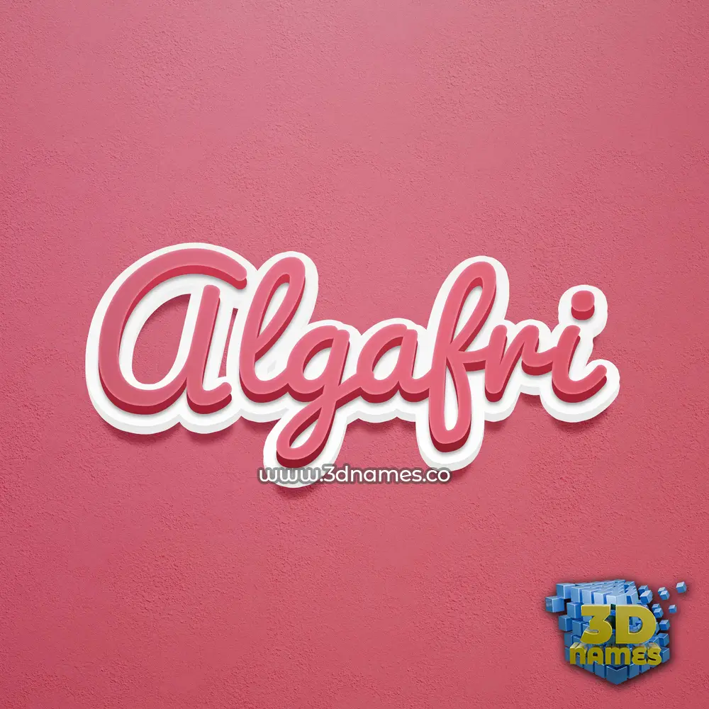 algafri in Red Scribble style - 3D name wallpaper