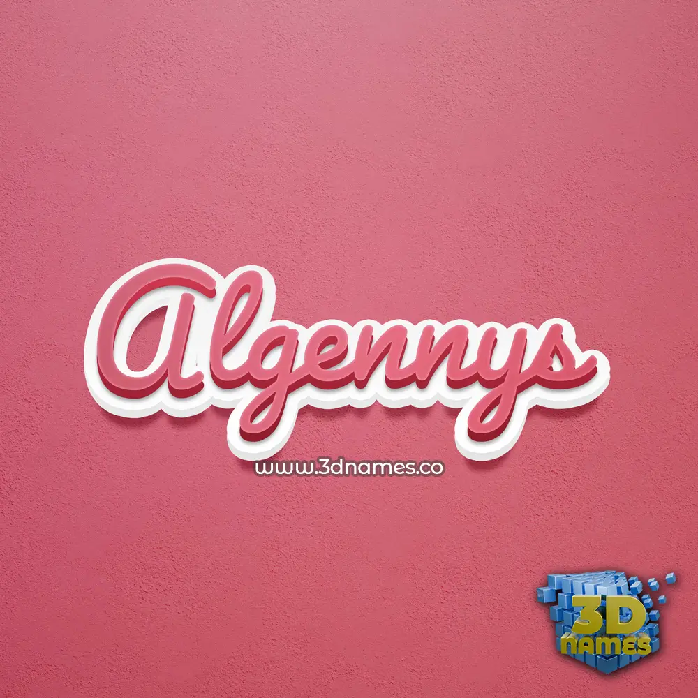 algennys in Red Scribble style - 3D name wallpaper