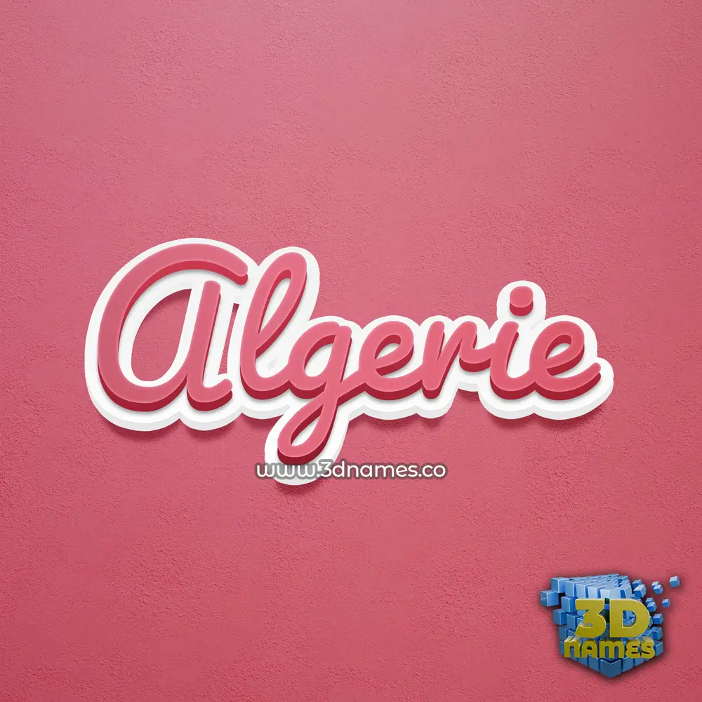 algerie in Red Scribble style - 3D name wallpaper