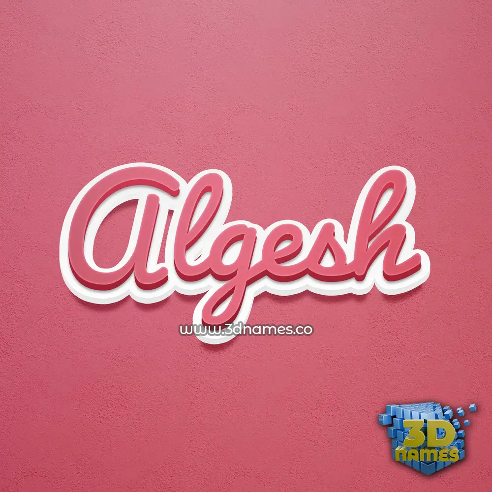 algesh in Red Scribble style - 3D name wallpaper