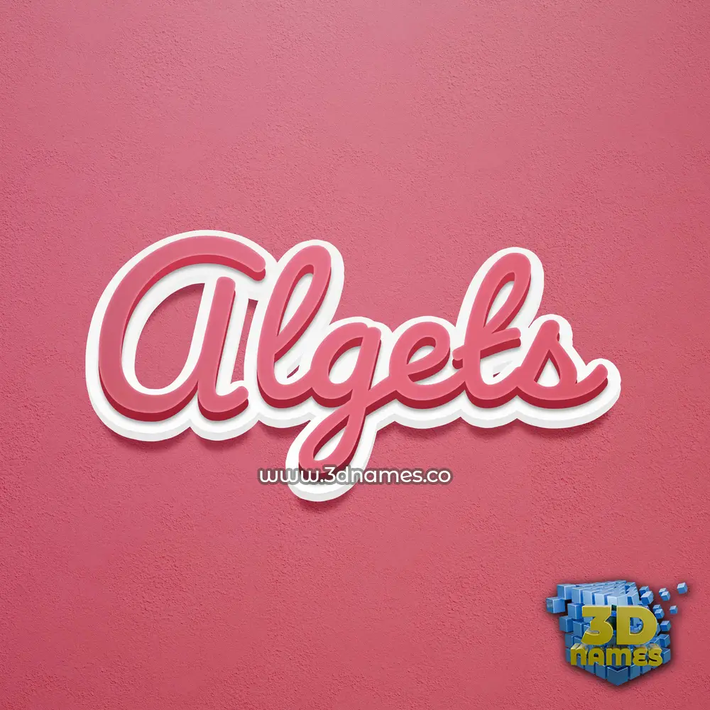 algets in Red Scribble style - 3D name wallpaper