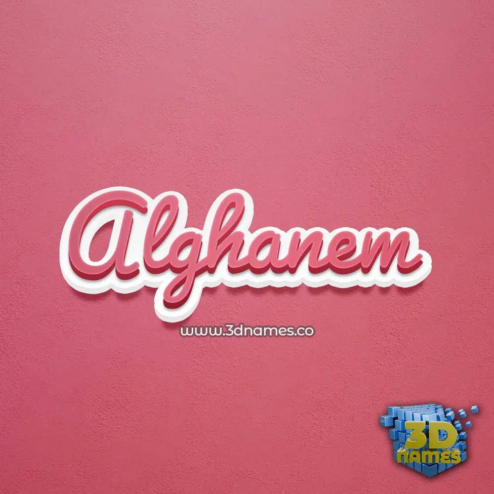 alghanem in Red Scribble style - 3D name wallpaper