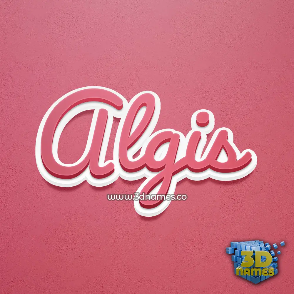 algis in Red Scribble style - 3D name wallpaper