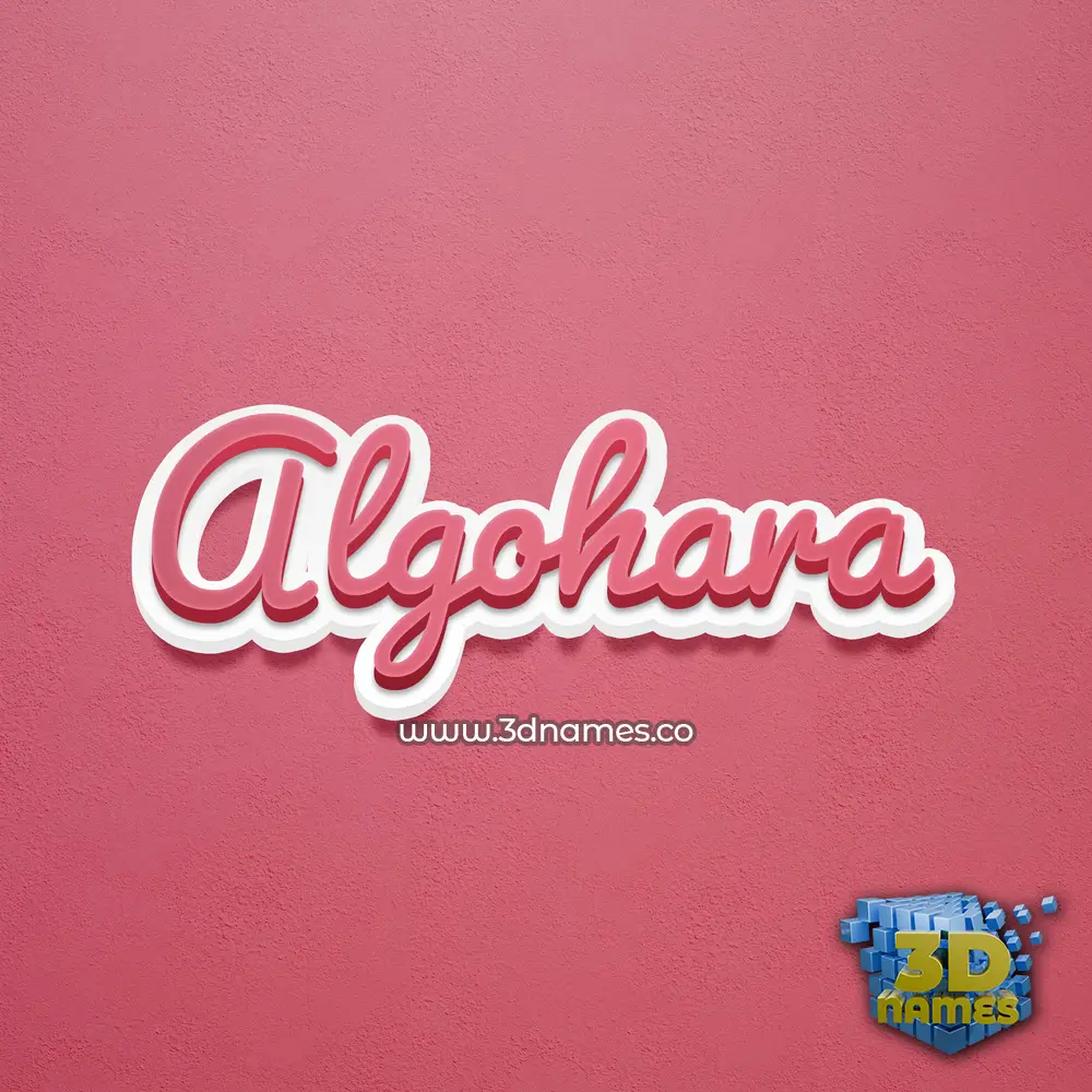 algohara in Red Scribble style - 3D name wallpaper