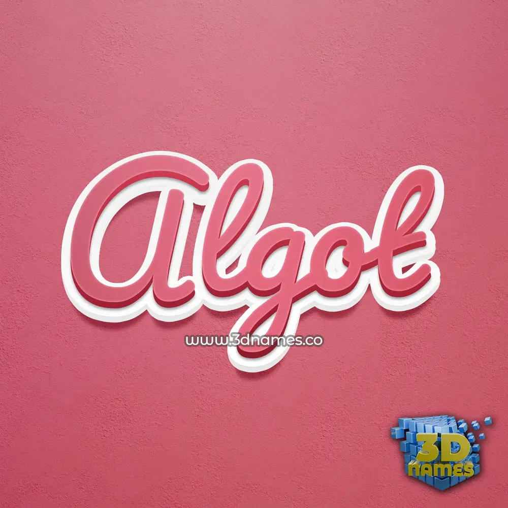 algot in Red Scribble style - 3D name wallpaper