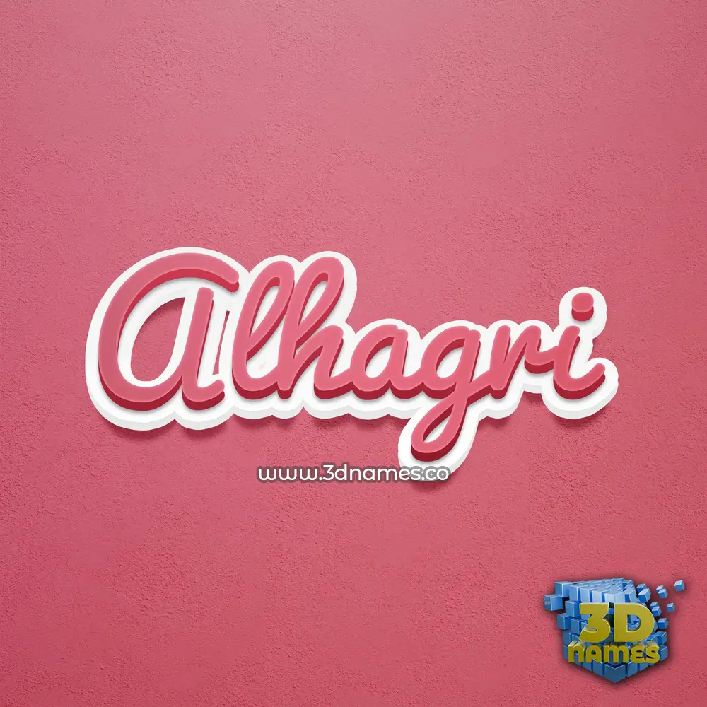 alhagri in Red Scribble style - 3D name wallpaper