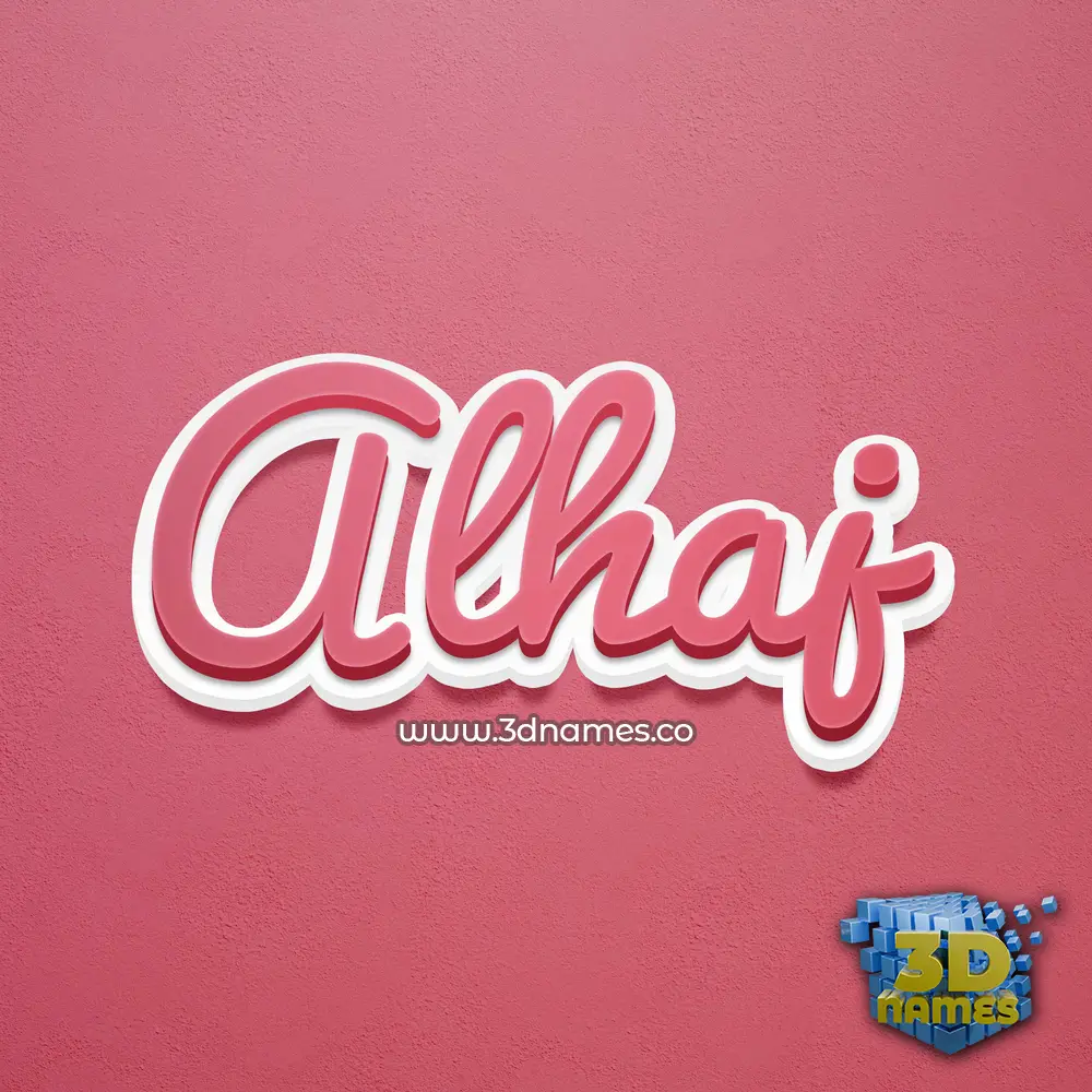 alhaj in Red Scribble style - 3D name wallpaper