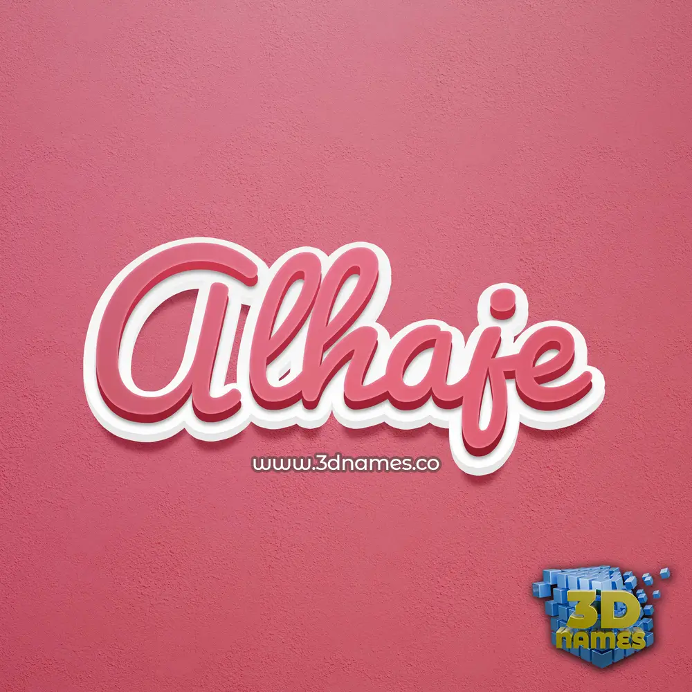 alhaje in Red Scribble style - 3D name wallpaper