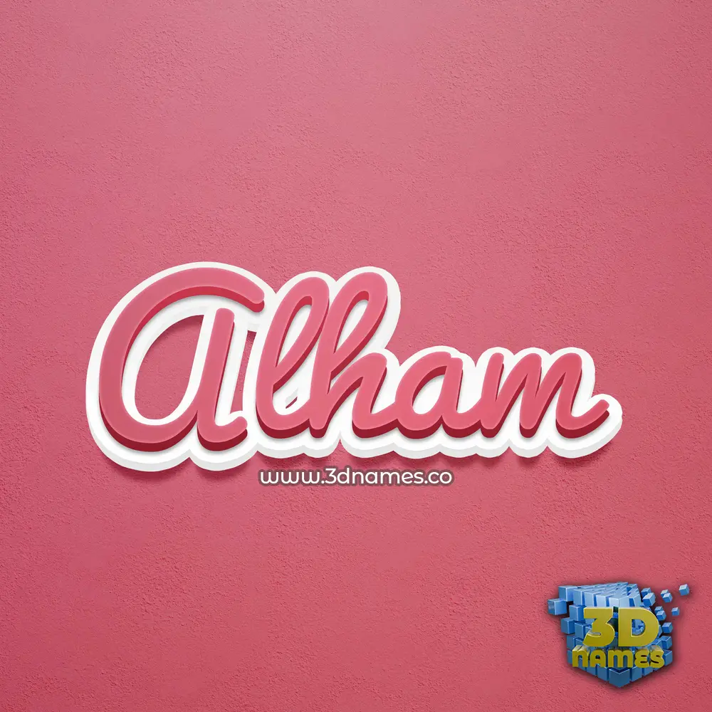 alham in Red Scribble style - 3D name wallpaper