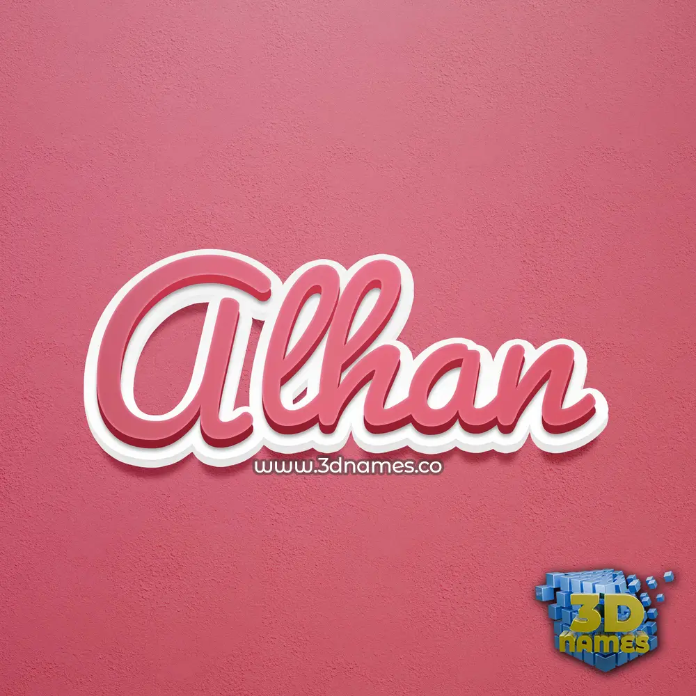 alhan in Red Scribble style - 3D name wallpaper
