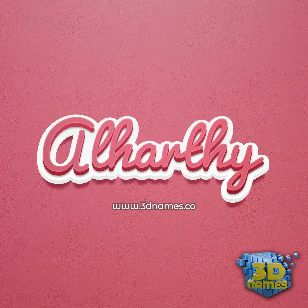 alharthy in Red Scribble style - 3D name wallpaper