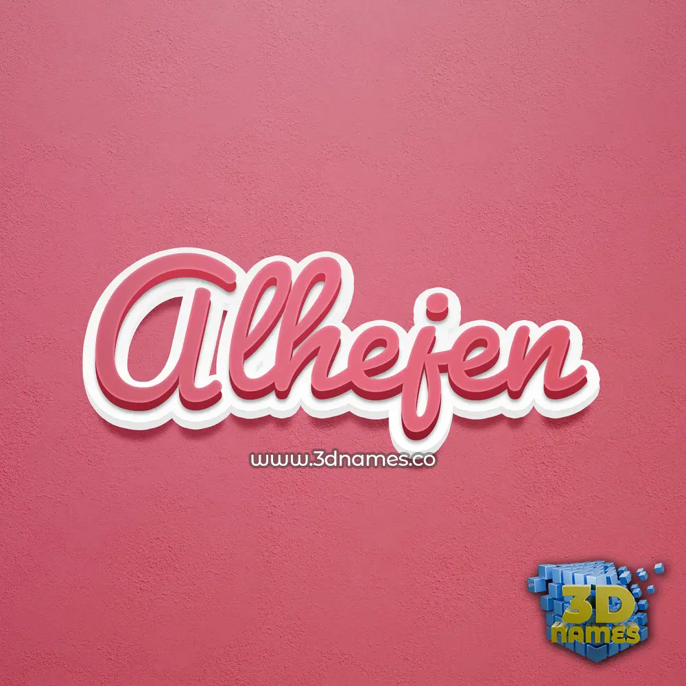 alhejen in Red Scribble style - 3D name wallpaper