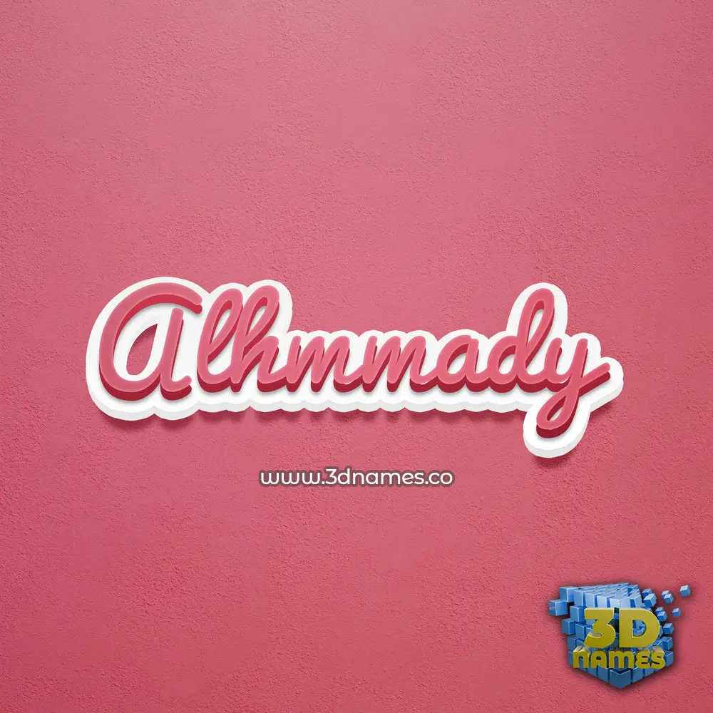 alhmmady in Red Scribble style - 3D name wallpaper