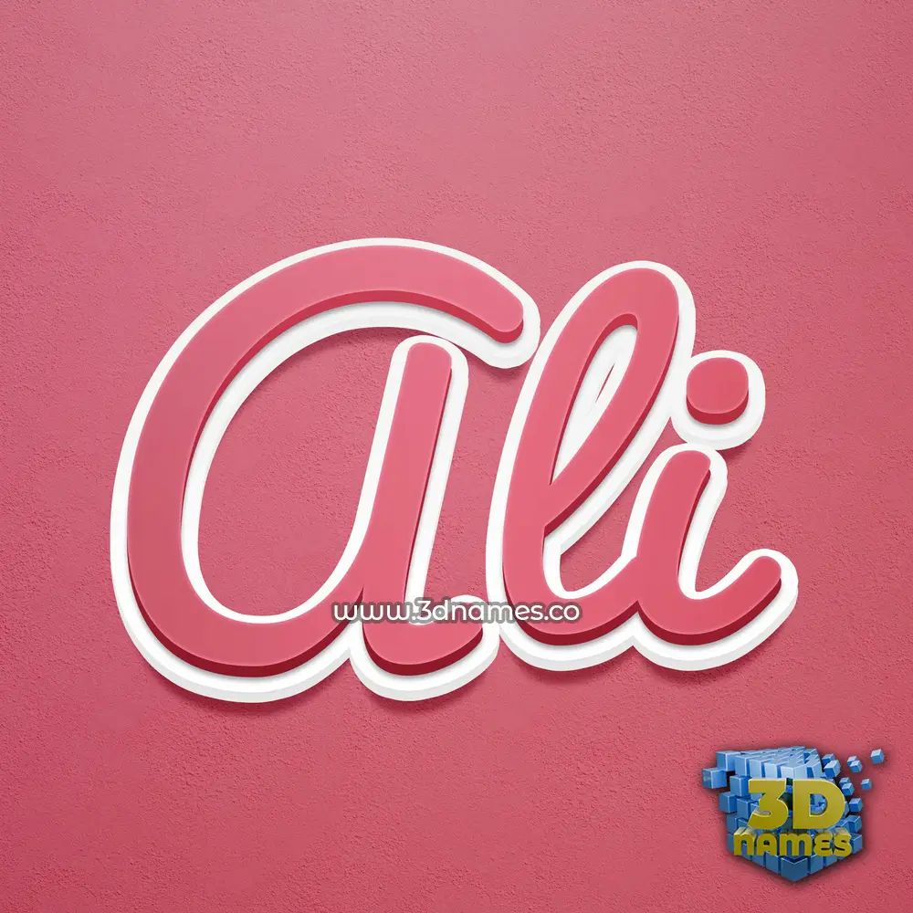 ali in Red Scribble style - 3D name wallpaper