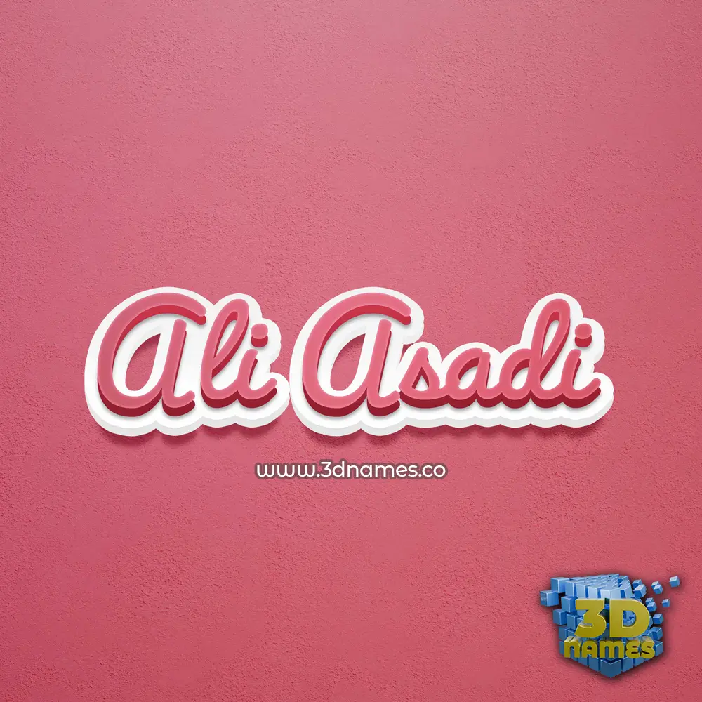 ali asadi in Red Scribble style - 3D name wallpaper