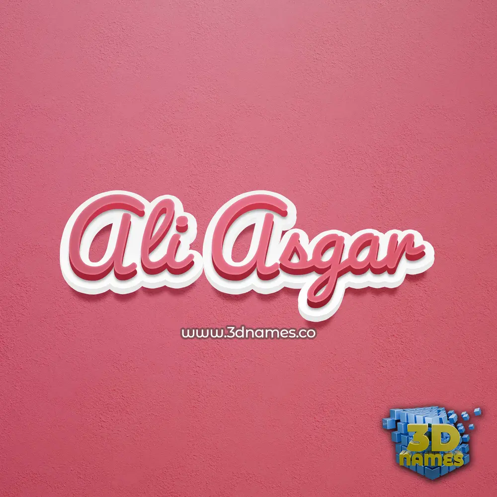 ali asgar in Red Scribble style - 3D name wallpaper