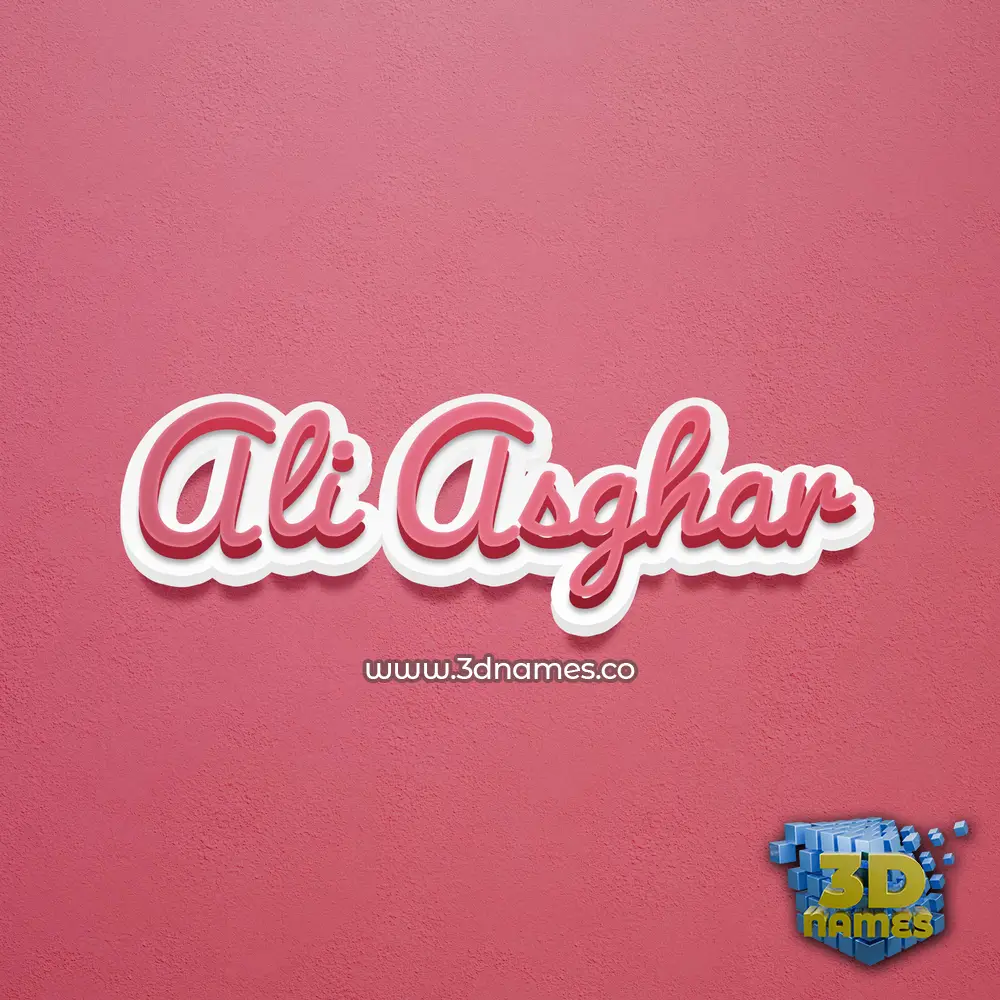 ali asghar in Red Scribble style - 3D name wallpaper