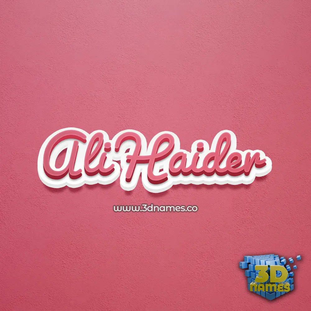 ali haider in Red Scribble style - 3D name wallpaper