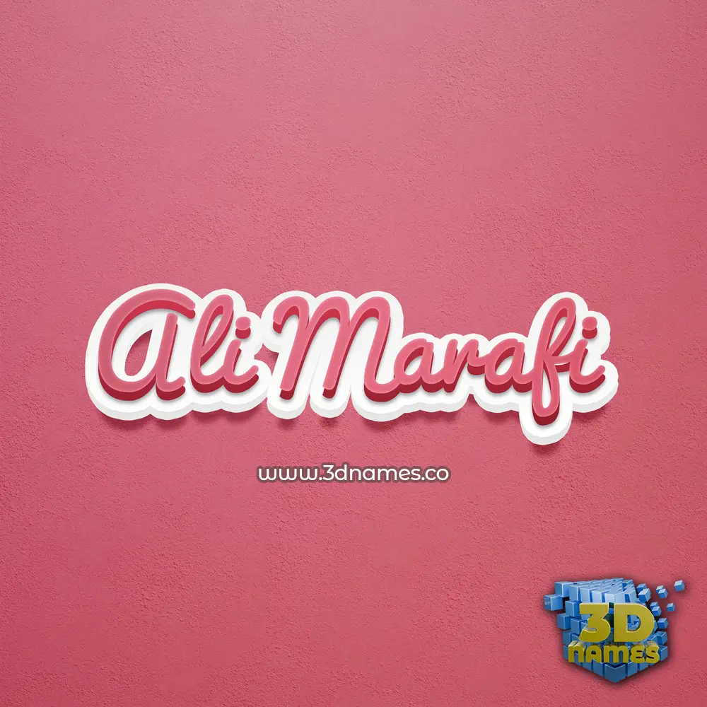 ali marafi in Red Scribble style - 3D name wallpaper