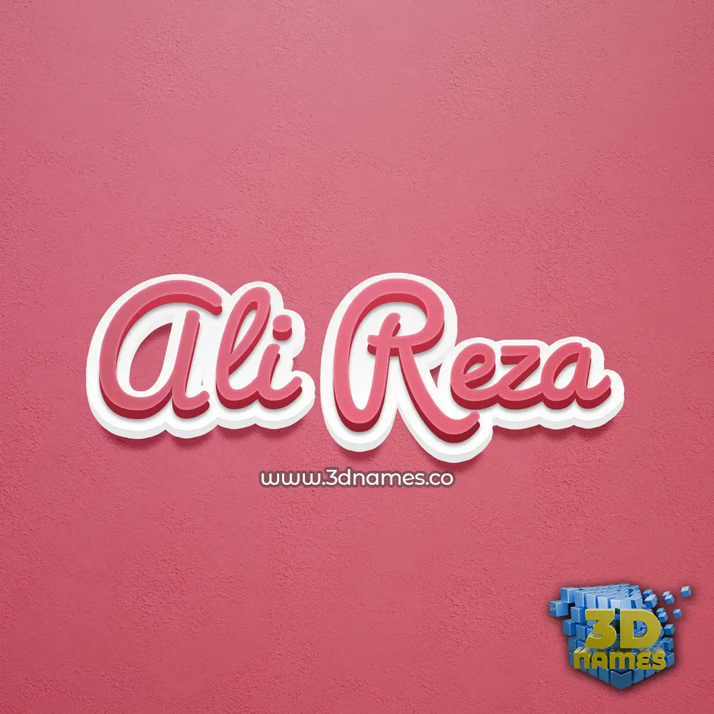 ali reza in Red Scribble style - 3D name wallpaper