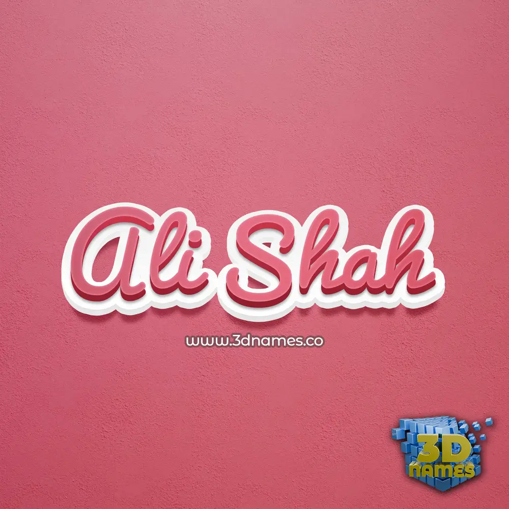 ali shah in Red Scribble style - 3D name wallpaper
