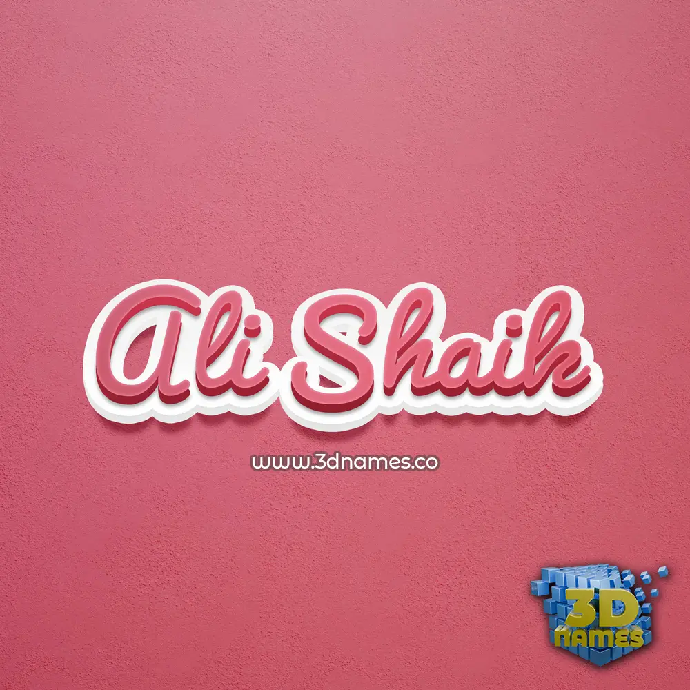 ali shaik in Red Scribble style - 3D name wallpaper