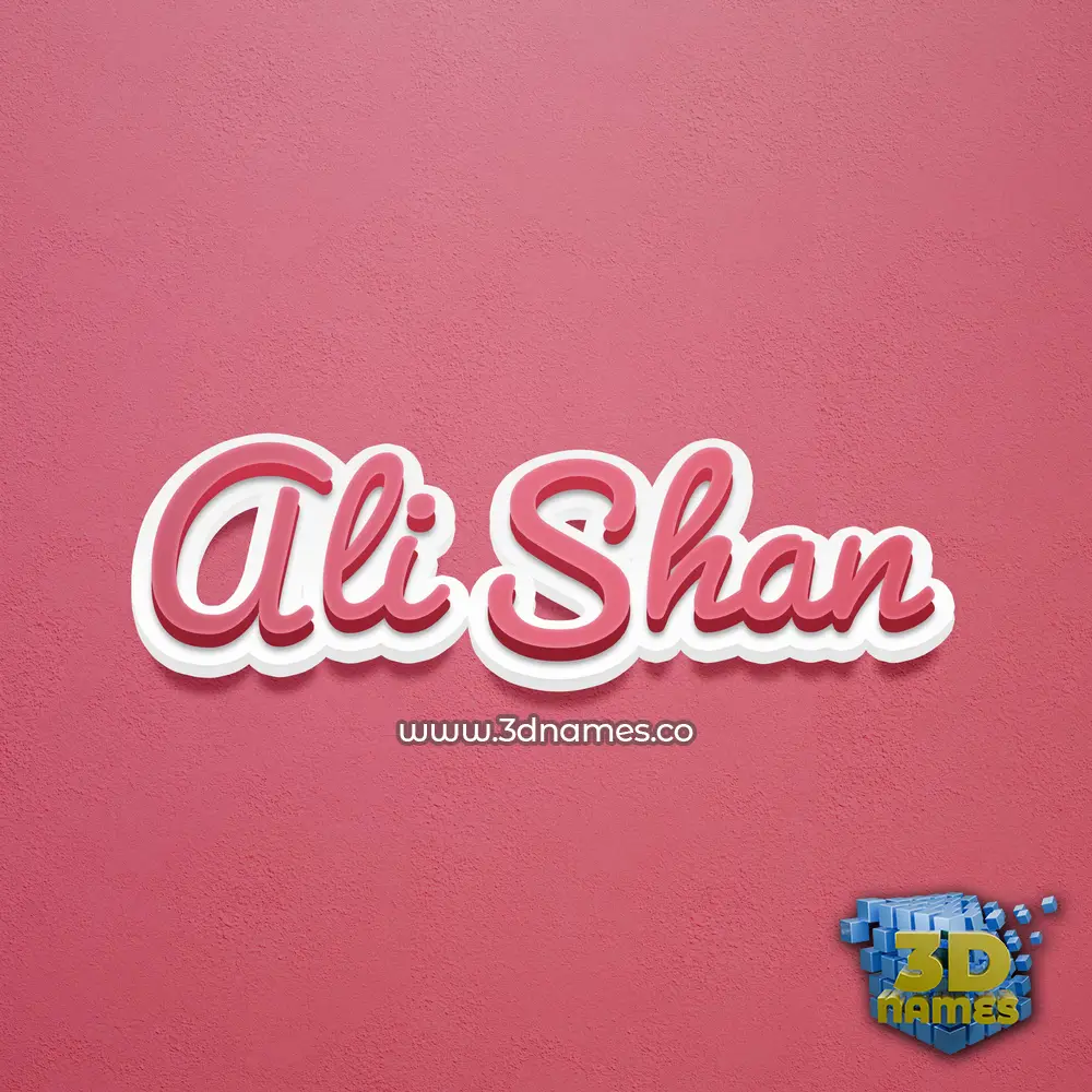 ali shan in Red Scribble style - 3D name wallpaper