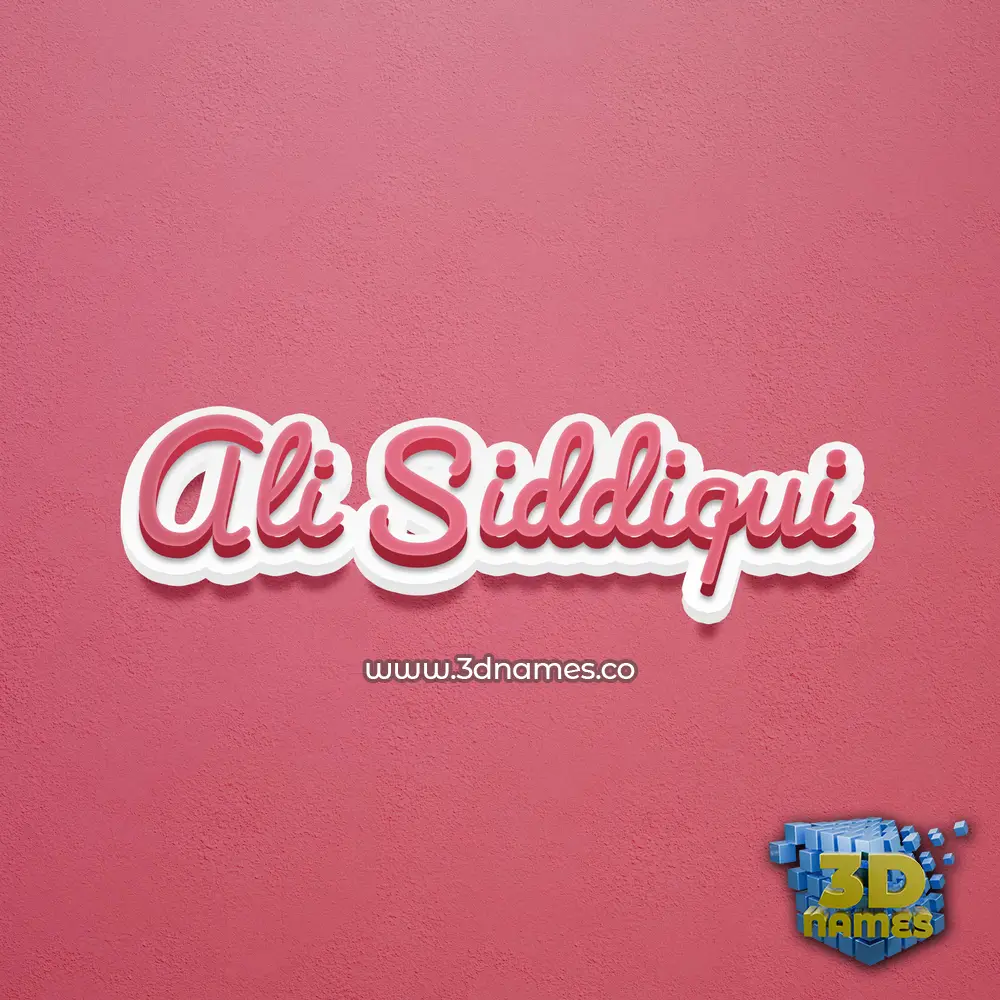 ali siddiqui in Red Scribble style - 3D name wallpaper