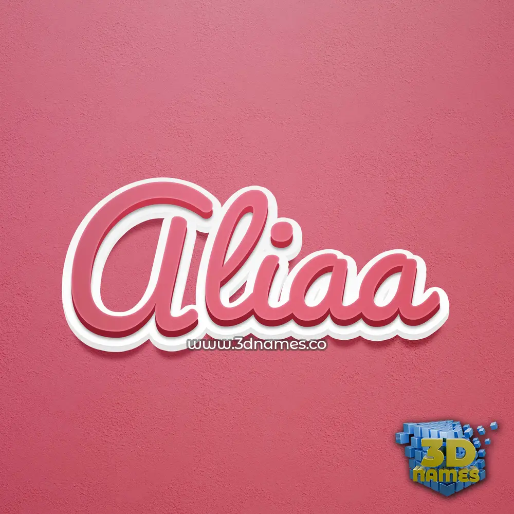 aliaa in Red Scribble style - 3D name wallpaper