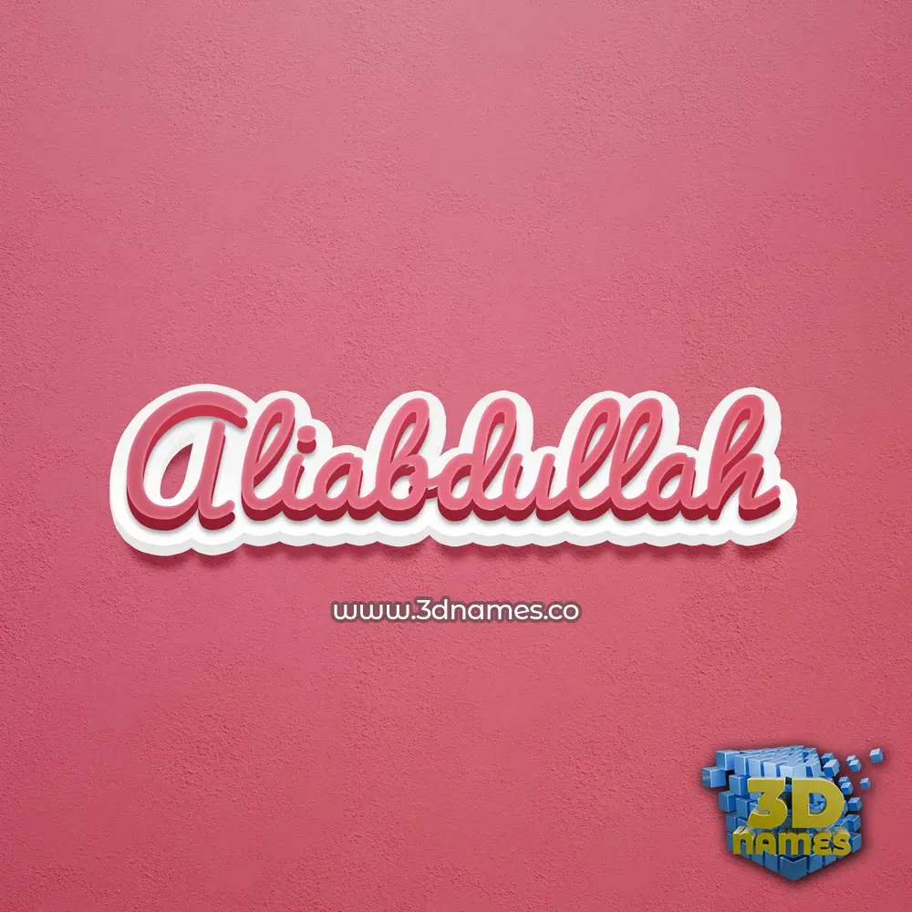 aliabdullah in Red Scribble style - 3D name wallpaper