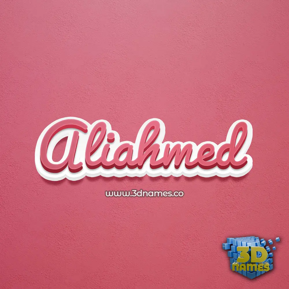 aliahmed in Red Scribble style - 3D name wallpaper