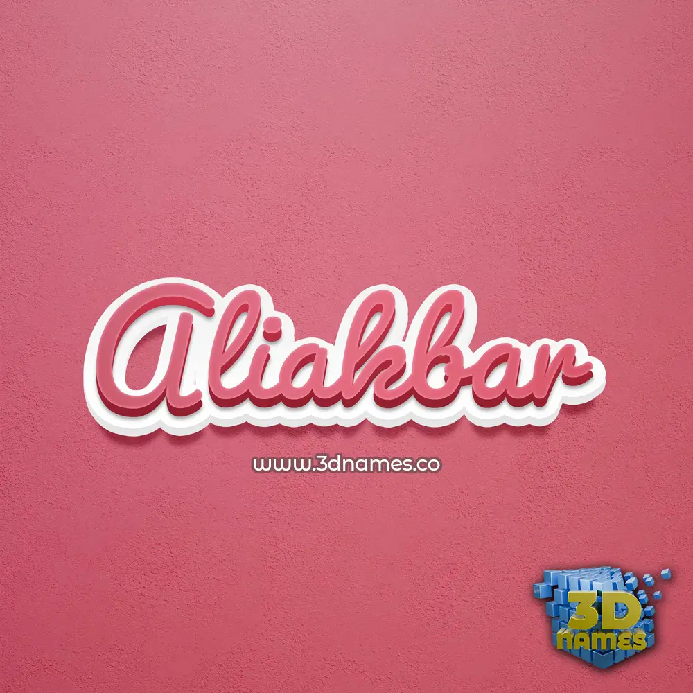 aliakbar in Red Scribble style - 3D name wallpaper