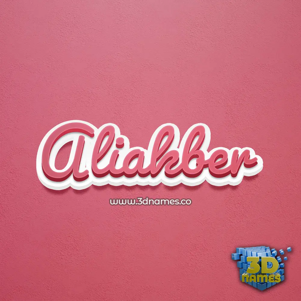 aliakber in Red Scribble style - 3D name wallpaper