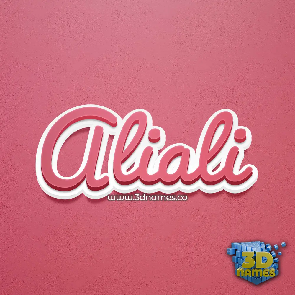 aliali in Red Scribble style - 3D name wallpaper