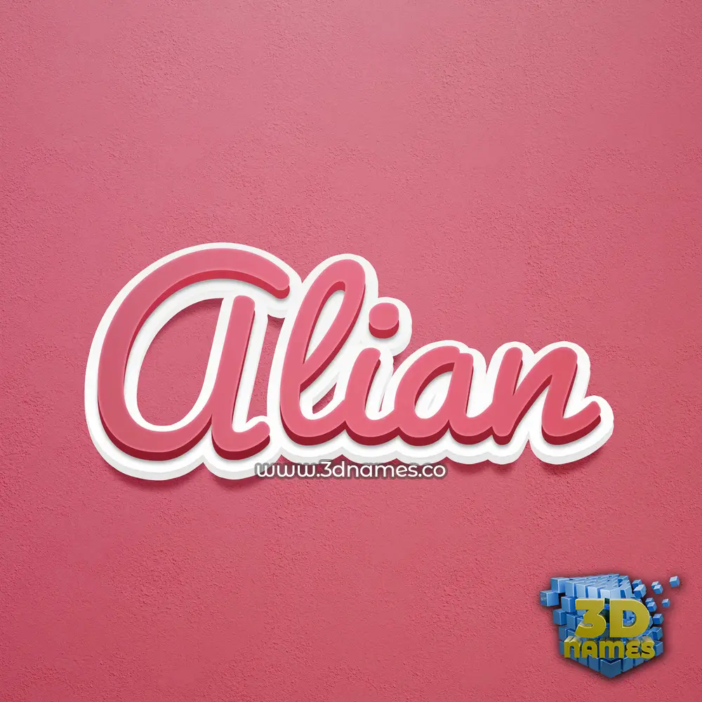 alian in Red Scribble style - 3D name wallpaper